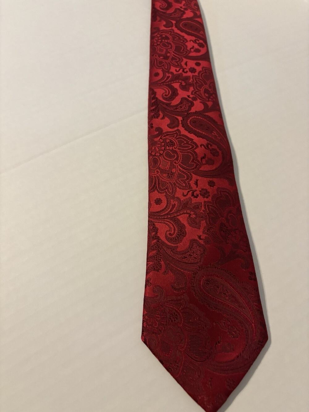 Donald J. Trump Signature Collection Men's Designer Tie, Red Paisley